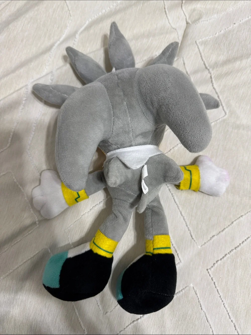Silver Hedgehog Plush with Yellow Accents